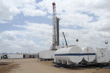 An oil rig used in drilling in the Lokichar basin - a part of the East African Rift System in Turkana County Kenya. An oil rig used in drilling in the Lokichar basin - a part of the East African Rift System in Turkana County Kenya.